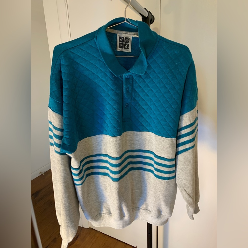 Y2K Active Wear Pull-over Sweatshirt, XL, Polyester Blend